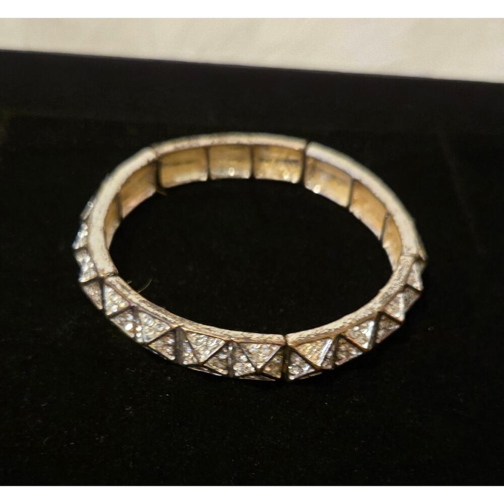 Vintage Y2K Charming Charlie Silver Rhinestone Bracelet